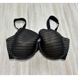 Natori Black Mesh Underwire Full Coverage Bra 38DDD